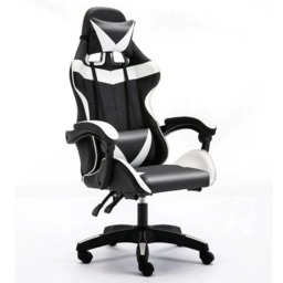 Rackhams Adjustable Ergonomic Computer Office Desk Chair - Black & White - thumbnail 1