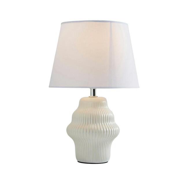 Rackhams Alanna Ivory Ribbed Ceramic Table Lamp - image 1