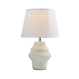 Rackhams Alanna Ivory Ribbed Ceramic Table Lamp - thumbnail 1