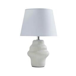 Rackhams Alanna Ivory Ribbed Ceramic Table Lamp - thumbnail 3