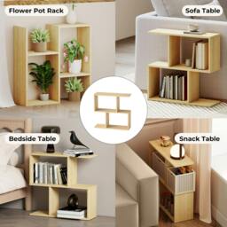 Rackhams Sofa Side Table Modern Bedside Table Plant Stand Wooden for Small Space - Oak - thumbnail 6