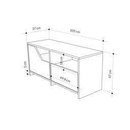Rackhams Modern Nexus Shoe Cabinet 105(W) 2-Door Storage and Open Shelf Space Saver Engineered Wood Hallway - Oak - thumbnail 4