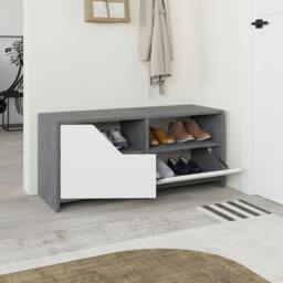 Rackhams Modern Nexus Shoe Cabinet 105(W) 2-Door Storage and Open Shelf Space Saver Engineered Wood Hallway - Oak