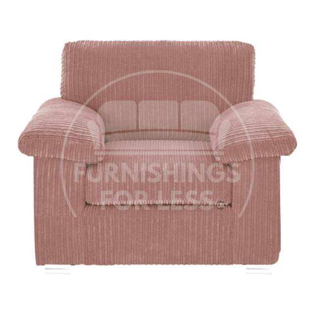 Rackhams Delta Full Jumbo Cord Single Seater Armchair - Pink - image 1