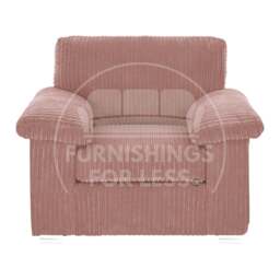 Rackhams Delta Full Jumbo Cord Single Seater Armchair - Pink - thumbnail 1