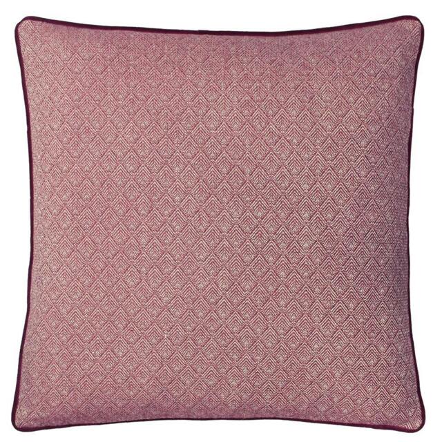 Rackhams Blenheim Geometric Cushion Cover - Berry - One Size - Berry - 65% Viscose/25% Polyester/10% Linen - image 1