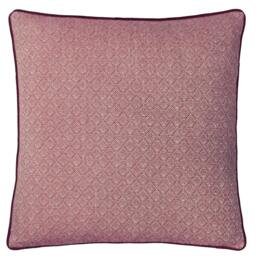 Rackhams Blenheim Geometric Cushion Cover - Berry - One Size - Berry - 65% Viscose/25% Polyester/10% Linen