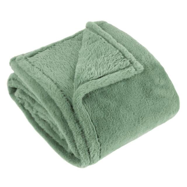 Rackhams Kallu Faux Fur Double Sided Throw - Forest Green - 130cm x 180cm - Forest Green - 100% Polyester - image 1