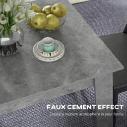 Rackhams Square Dining Table, Kitchen Table with Faux Cement Effect - Grey - thumbnail 4