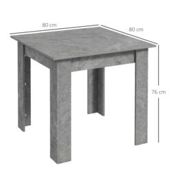 Rackhams Square Dining Table, Kitchen Table with Faux Cement Effect - Grey - thumbnail 5