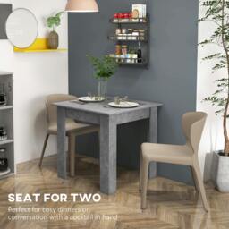 Rackhams Square Dining Table, Kitchen Table with Faux Cement Effect - Grey - thumbnail 3