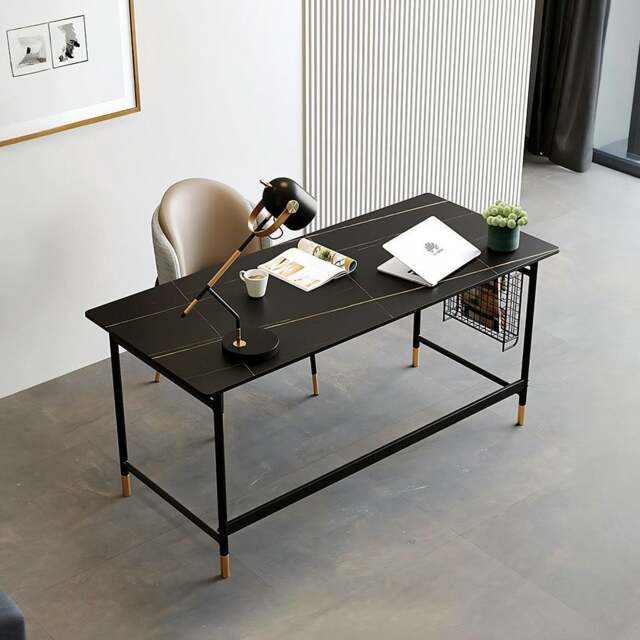Rackhams Bleeker Office Desk, Sintered Stone - White - White - 120 x 60cm - image 1