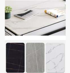Rackhams Bleeker Office Desk, Sintered Stone - White - White - 120 x 60cm - thumbnail 5