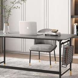 Rackhams Bleeker Office Desk, Sintered Stone - White - White - 120 x 60cm - thumbnail 4