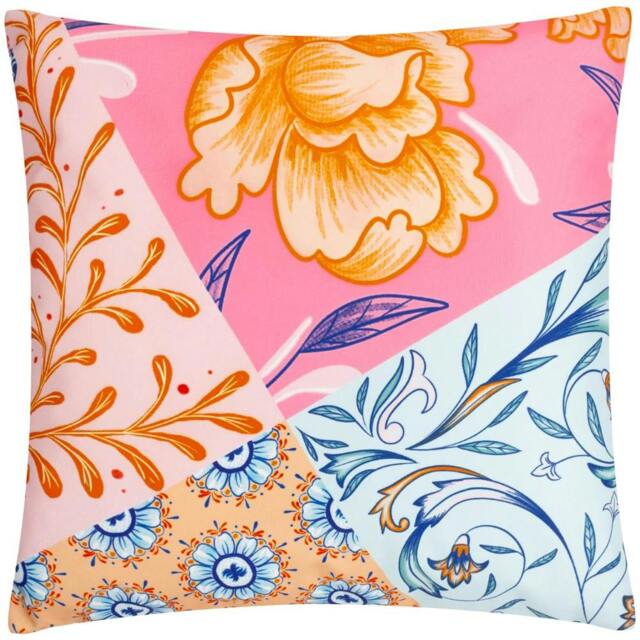 Rackhams Melhoun Abstract Floral Outdoor Cushion Cover - Multicoloured - 43cm x 43cm - Multicoloured - 100% Polyester - image 1