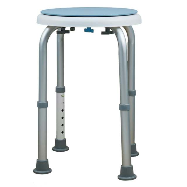 Rackhams Rotating Round Bathroom Shower Stool Swivel Chair Adjustable Non Slip Bath Seat - image 1