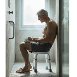 Rackhams Rotating Round Bathroom Shower Stool Swivel Chair Adjustable Non Slip Bath Seat - thumbnail 3