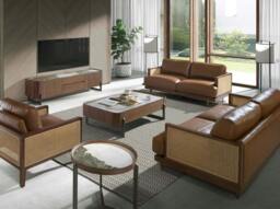 Rackhams Round Coffee Table in Porcelain Marble, Walnut and Dark Metallic Steel 2130 - thumbnail 4
