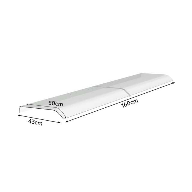Rackhams 1M / 1.2M / 1.6M / 2M Transparent Arc Awning Canopy for Window and Door - 200 cm - image 1