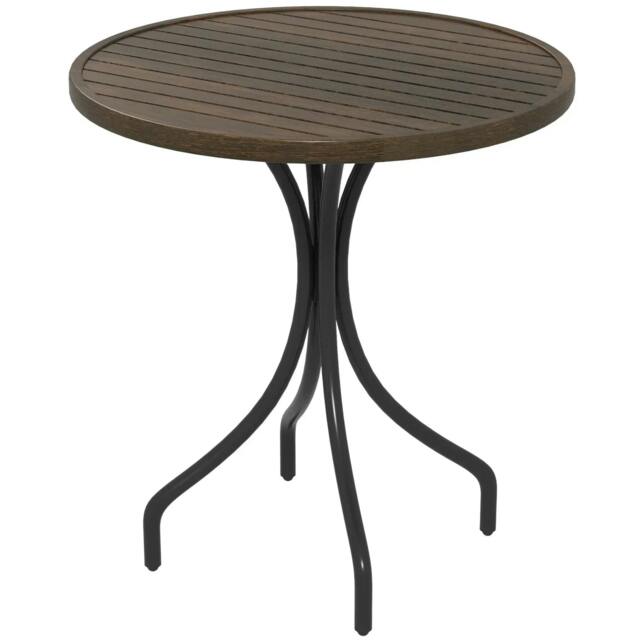 Rackhams 66cm Galvanised Steel Garden Table - Brown - image 1