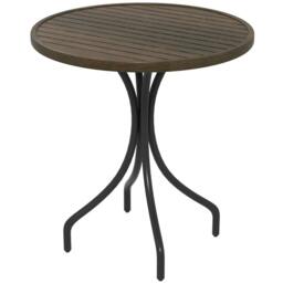 Rackhams 66cm Galvanised Steel Garden Table - Brown - thumbnail 1
