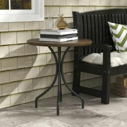 Rackhams 66cm Galvanised Steel Garden Table - Brown - thumbnail 2