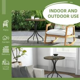 Rackhams 66cm Galvanised Steel Garden Table - Brown - thumbnail 6