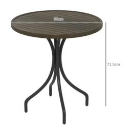 Rackhams 66cm Galvanised Steel Garden Table - Brown - thumbnail 3