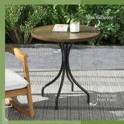 Rackhams 66cm Galvanised Steel Garden Table - Brown - thumbnail 5