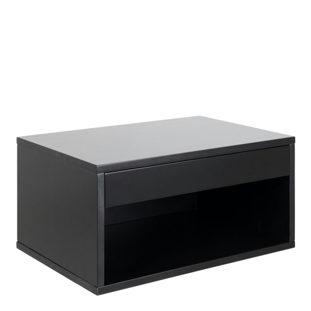 Rackhams Cholet Square Bedside Table with 1 Drawer in Black - 1 - Black - Manufactured wood - image 1