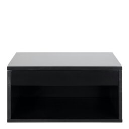 Rackhams Cholet Square Bedside Table with 1 Drawer in Black - 1 - Black - Manufactured wood - thumbnail 2