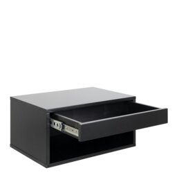 Rackhams Cholet Square Bedside Table with 1 Drawer in Black - 1 - Black - Manufactured wood - thumbnail 3