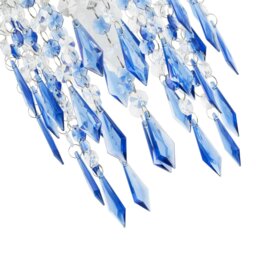 Rackhams Modern Waterfall Design Pendant Shade with Clear/Blue Acrylic Drops and Beads - thumbnail 5