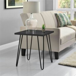 Rackhams Owen Retro End Table in Black Oak Look - Black - thumbnail 4