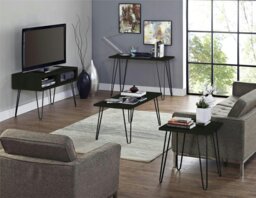 Rackhams Owen Retro End Table in Black Oak Look - Black - thumbnail 5