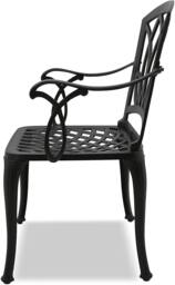 Rackhams POSITANO Luxurious Garden and Patio Table and 4 Large Chairs with Armrests Cast Aluminium Bistro Set - Black - thumbnail 4
