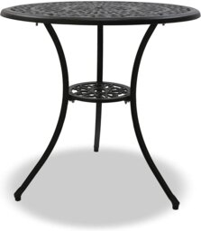 Rackhams POSITANO Luxurious Garden and Patio Table and 4 Large Chairs with Armrests Cast Aluminium Bistro Set - Black - thumbnail 6