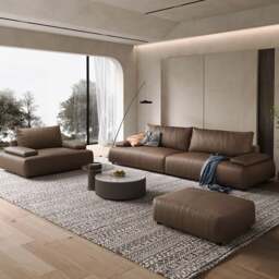 Rackhams Zane Two Seater Sofa, Three Seater Sofa, Real Leather - Others (Leather) - Three Seater 300CM - thumbnail 4