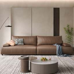 Rackhams Zane Two Seater Sofa, Three Seater Sofa, Real Leather - Others (Leather) - Three Seater 300CM - thumbnail 2