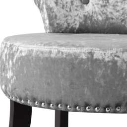 Rackhams Velvet Upholstery Round Accent Chair Dressing Stool - Silver Grey - thumbnail 2