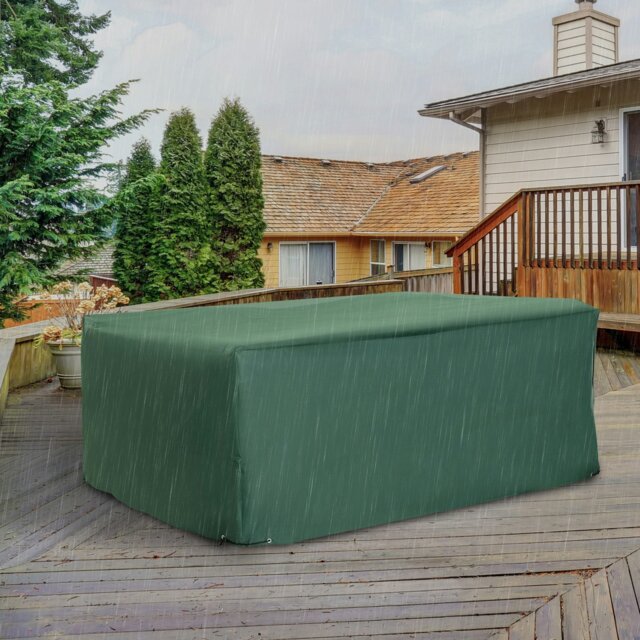 Rackhams 135x135x75cm UV Rain Protective Cover For Garden Patio Wicker Rattan - Green - Oxford fabric - 205cm x 145cm x 70cm - image 1