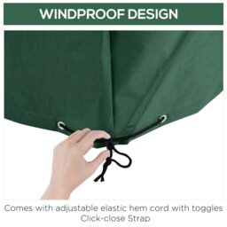 Rackhams 135x135x75cm  UV Rain Protective Cover For Garden Patio Wicker Rattan - Green - Oxford fabric - 205cm x 145cm x 70cm - thumbnail 5