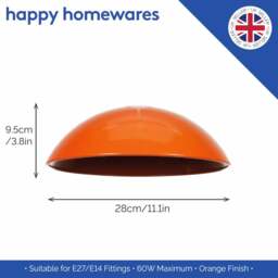 Rackhams Industrial Retro Designer Orange Gloss Disc Metal Ceiling Pendant Lighting Shade - thumbnail 4