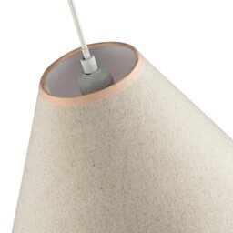Rackhams Scallop Edge Natural Textured Linen Coolie Lamp Shade with Pink Trims - thumbnail 5