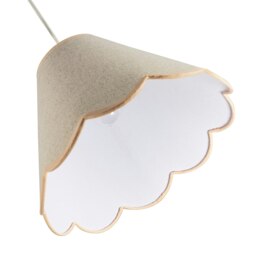 Rackhams Scallop Edge Natural Textured Linen Coolie Lamp Shade with Pink Trims - thumbnail 3