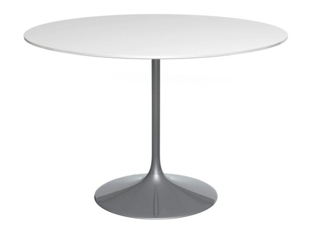 Rackhams Swan Circular Dining Table - Large - Dark Chrome - Gloss White - image 1