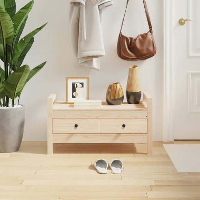 Rackhams Hall Bench 80x40x43 cm Solid Wood Pine