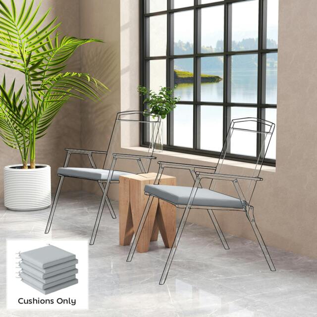Rackhams Seat Cushions with Machine Washable Cover - Light Grey - Outdoor Seat Cushions - 46 x 42 x 7 cm - image 1