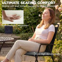 Rackhams Seat Cushions with Machine Washable Cover - Light Grey - Outdoor Seat Cushions - 46 x 42 x 7 cm - thumbnail 5