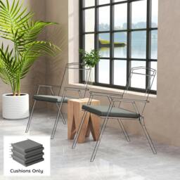 Rackhams Seat Cushions with Machine Washable Cover - Light Grey - Outdoor Seat Cushions - 46 x 42 x 7 cm - thumbnail 2